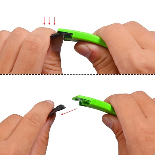 EHDIS 1.5" Plastic Razor Scraper with 10pcs Double Edged Plastic Blades for Removing Labels Stickers Decals on Glass Windows - color: Noen Green