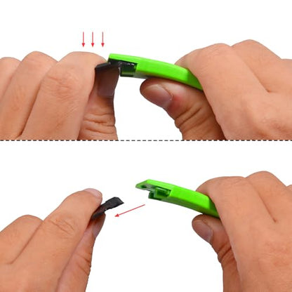 EHDIS 1.5" Plastic Razor Scraper with 10pcs Double Edged Plastic Blades for Removing Labels Stickers Decals on Glass Windows - color: Noen Green