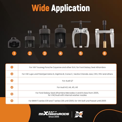 maXpeedingrods Wiper Arm Puller Tool Windshiled Wiper Arm Removal Tool, Battery Terminal Removal Puller Tool, Arm Bearing Remove Puller Repair Tool for BMW VW Ford Audi Honda Porsche, 6Pcs