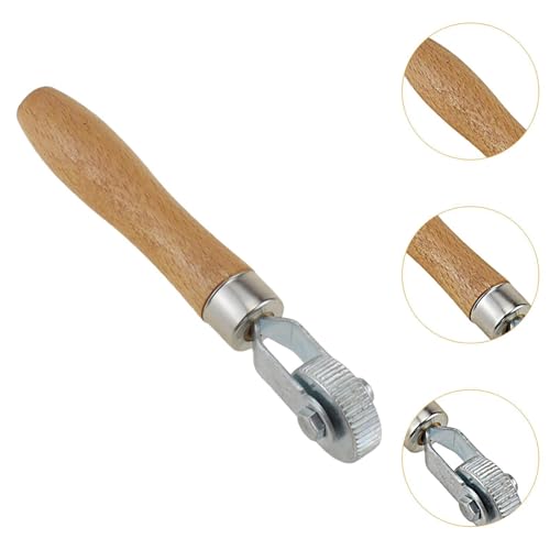 Tire Patch Roller Tire Maintenance Repair Compaction Roller Rolling Wheel Wooden Handle Metal Smooth Ball Bearing Suitable for Car, 1.2cm - size: 1.2cm