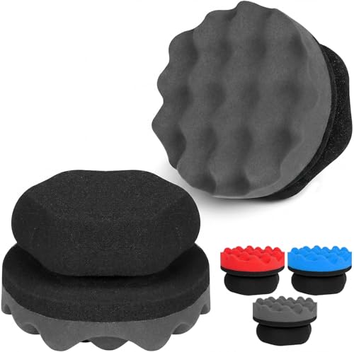 6 Pack Large Tire Shine Applicator Pad - Hex Grip Tire Applicator Sponge,Reusable Foam Sponge Tool for Car,Ideal for Applying Tire Shine & Tire Cleaner After Car Wash,Car Cleaning (Black, 6 Pack) - color: Black, size: 6 Pack
