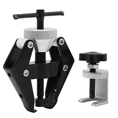 Wiper Arm Puller and Battery Terminal Removal Tool，Windshield Wiper Arm Removal Tool | Heat-treated steel kit for tapered-spline wiper arms, battery clamps and select bearings; compact puller has 6-28 mm jaw