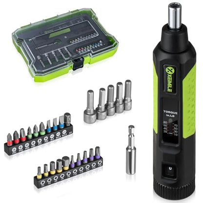 27Pcs Torque Screwdriver, 10-80In-lb for Maintenance, Gunsmithing | 1/4" Drive Torque Wrench Set, Inch Pound Torque Screwdriver with S2 Bits, Extension Bar for DIY, Bike Repairing, Gunsmith - size: 27Pcs