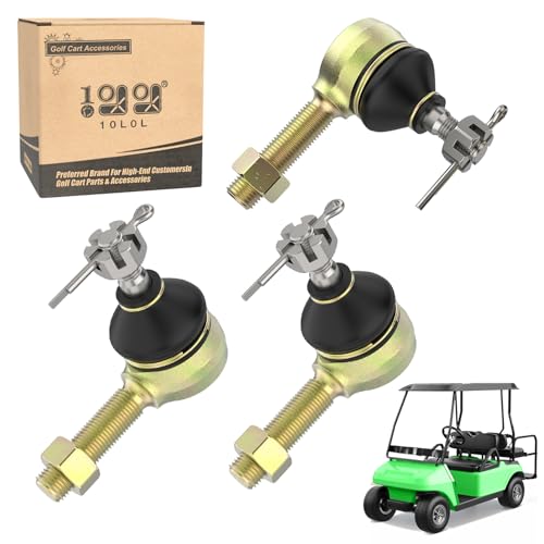10L0L Golf Cart Tie Rod End Kit for Club Car DS 1976-2008 G&E,OEM 7539 7540 | 2 Left-Hand & 1 Right-Hand Thread Ball Joints; Restores Steering Precision; Greaseable; Diy Install, Basic Tools; Sturdy