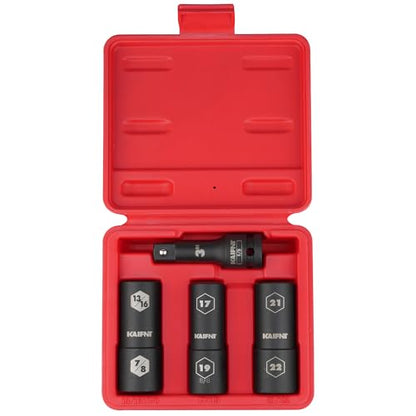 K232 Extra Thin Wall Impact Flip Socket Set, Lug Nut Sockets, 1/2-Inch Drive, 4-Piece - size: Regular sizes