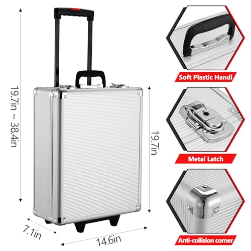 TLGREEN 799pcs Mechanic Tool Set with Aluminum Trolley Case,Home Repair Tool kit,Complete Tool Box Set for Home,Automotive,Dorm,Garage - color: Silver