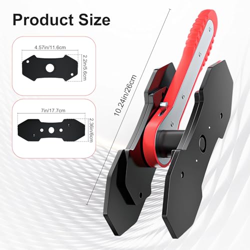 Brake Caliper Compression Tool Kit, Caliper Piston Compressor Tool, 360° Ratchet Piston Press with 4 Hooks & 2 pcs Large Steel Plate for Single Twin Quad Sextuplet Piston Disc Brake Caliper (Red)