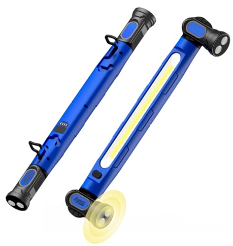 Magnetic Work Light, 3000LM LED & 5200mAh Magnetic Light Bar with Hooks, Cordless Rechargeable Work Light Easter Birthday Gifts for Men/Mechanic/Under Hood/Car Repairing-Blue(1 Pack) - color: Blue