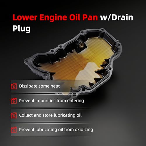 Oil Pan w/Drain Plug, Engine Oil Pan for Nissan Rogue 2021-2024 | L3 1.5L, 11110-6RC0B, 111106RC0B, 11110-6RC1B, 111106RC1B, 11110 6RC1B - size: for Rogue 2021-2024 L3 1.5L