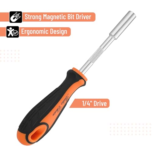 Bates- Tamper Proof Torx Bit Set, 14 pcs, T4-T40 with 1/4" Ergonomic Magnetic Bit Driver