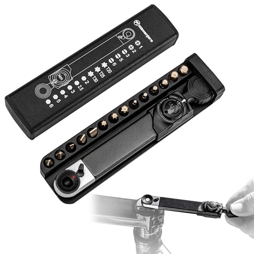 Kilimanjaro 15-in-1 Mini Bike Torque Wrench Tool Kit – Compact Bicycle Repair Set with Precision Torque Wrench, Hex, Torx & Screwdriver Bits, and Storage Case – Cycle Series – 910546ECE - style: 2-10Nm