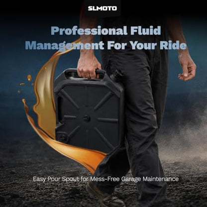 SLMOTO Motorcycle Oil Drain Pan Fit for ATV UTV Honda Suzuki Yamaha Black - size: 7.5L Balck