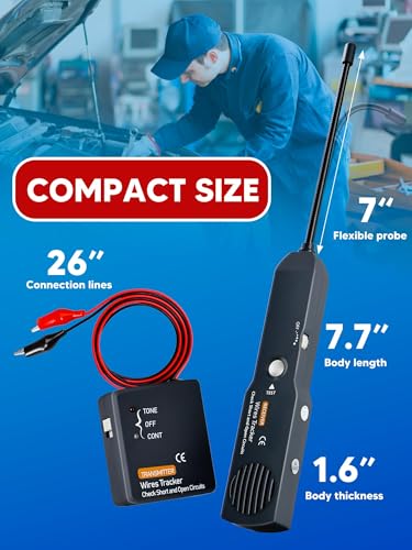 Circuit Breaker Finder, Wire Tracer, Circuit Tracer, Cable Tracker Electrical, Automotive Short and Open Finder Repair Tool EM415pro DC 6-42V