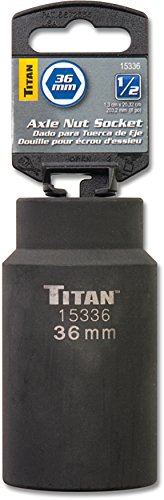 Titan 15336 36mm 1/2" Drive 6 Point Axle Nut Socket, 1 Pack - size: 36mm