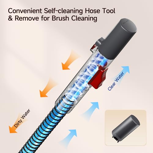 WURESE Portable Carpet Cleaner Machine, 17KPa Powerful Upholstery & Spot Cleaner for Pet Stains, Couches, Stairs & Car Seats – Handheld Deep Cleaner with Self‑Cleaning System & 2 Brushheads, Silver - color: Silver