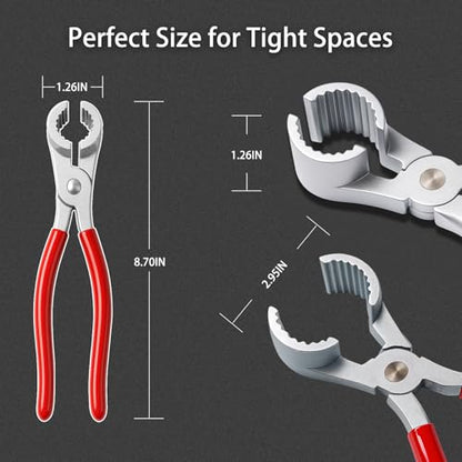 Washer Hose Pliers THP-1 – Zinc Alloy Hose Clamp Tool for Washing Machine Inlet/Outlet Hoses – Red Handle Replacement for 20001120 - color: Red
