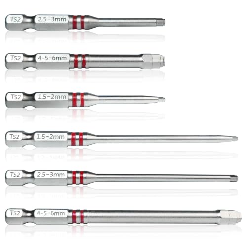 6PCS Pagoda-Shaped Magnetic Hex Screwdriver Bits Set, S2 Steel Impact-Rated 65mm 100mm Hex Shank, Anti-Slip High Torque for Impact Driver Electric Drill Home Repair