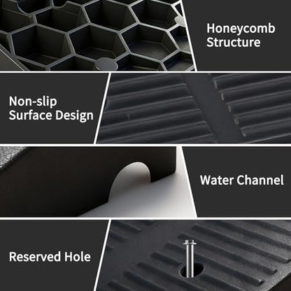 Heavy Duty 2.5 inch Rise Rubber Curb Ramps for Driveway Curb Ramps with M8 Screws for Sidewalks Door Ramps for Thresholds Shed Riding Mower 7000lbs Powersport Loading - size: 2.5"inch