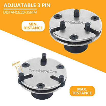 Universal Adjustable 2&3 Pin Brake Caliper Rewind Back Replacement Tool,3/8" Square Drive