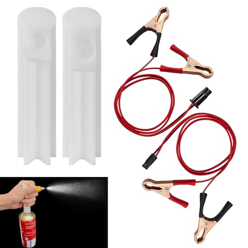 4PCS Fuel Injector Cleaner Kit, Fuel Injector Tester, Auto Gas Injection Nozzle Flush Cleaner Adapter DIY Cleaning Tool Kit with Test Lead, Automotive Gas Injectors Nozzles for 12-24V Car