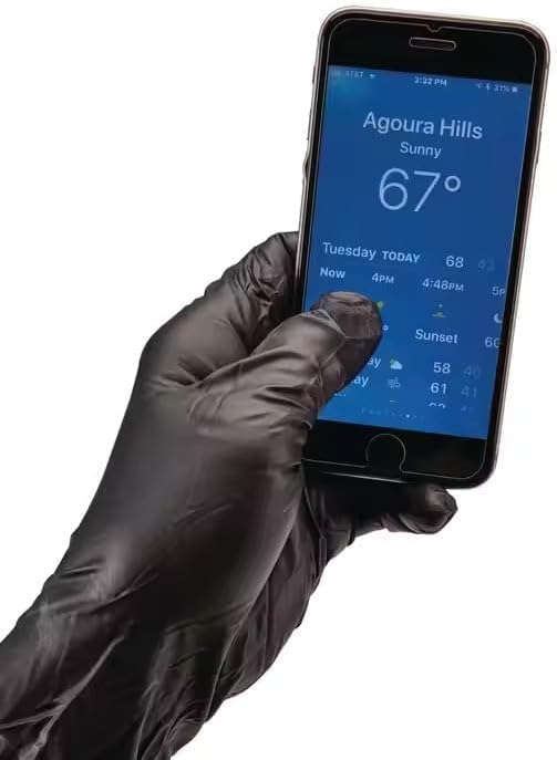 Heavy Duty 6 Mil Black Nitrile work Gloves, Disposable Latex&Powder Free, Textured,Mechanic, Painting,Garden,Tattoo