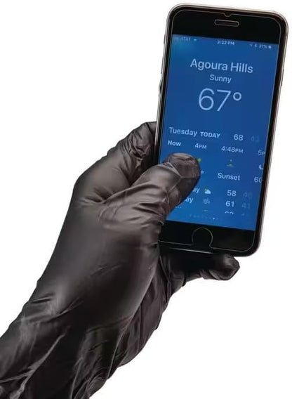 Heavy Duty 6 Mil Black Nitrile work Gloves, Disposable Latex&Powder Free, Textured,Mechanic, Painting,Garden,Tattoo