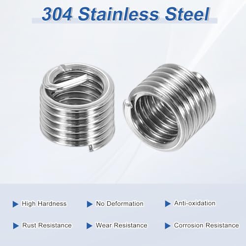 PATIKIL Wire Thread Inserts M4x0.7 Metric 1.5D 6mm, 20Pcs 304 Stainless Steel Helical Coiled Wire Screw Threaded Sleeve Sheath for Mechanical Equipment Automotive Repairs - size: M4x0.7, 6mm