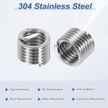PATIKIL Wire Thread Inserts M4x0.7 Metric 1.5D 6mm, 20Pcs 304 Stainless Steel Helical Coiled Wire Screw Threaded Sleeve Sheath for Mechanical Equipment Automotive Repairs - size: M4x0.7, 6mm