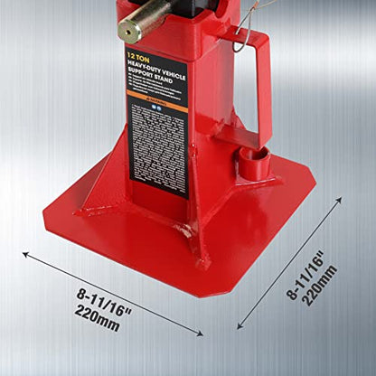TCE ATZ120005U Torin Heavy Duty Car Jack Stand with Lock, 12 Ton (26,400 lb) Capacity, Red, 1 Pair - style: Wide Base