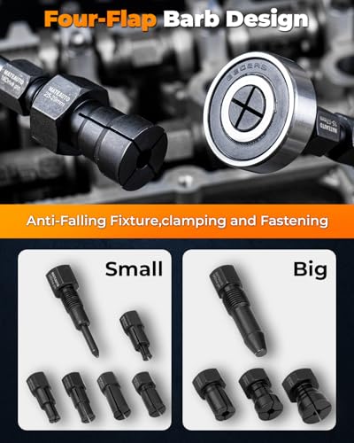 12pcs Motorcycle Blind Hole Collet Bearing Puller Set, Internal Bearing Extractor Puller Kit Slide Hammer Bearing Puller with Expandable Collets 8-32mm Inner Bearing Remover Tool (12-Piece)