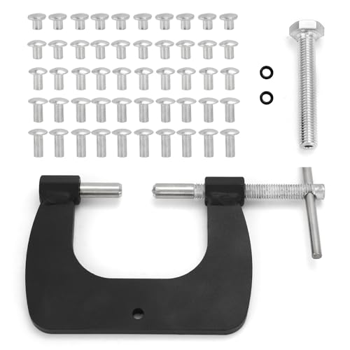 1/8" Semi-Tubular Rivet Tool Kit with 50 Rivets | 1/8" Vent Window Restoration Tool Kit for Tonka Pinball Vent Colema n Repair with 50 Standard Rivets - size: Standard