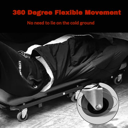 Mechanic Creeper, 300 Lbs Z-Creeper Seat, 36 in 2 in 1 Garage Chair Adjustable Rolling Folding Car Creeper with 6 pcs Wheels for Garage, Shop, Auto Repair, Lay Down or Sit