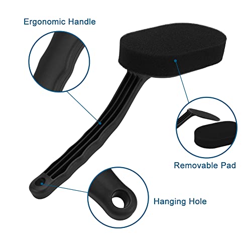 JSCARLIFE Tire Shine & Dressing Applicator Brush, Curved Sponge with Handle | High-Density Foam Sponge, Tire Dressing, Sealant & Glaze Application, Leather Seat Cleaning, Automotive Interior Polishing
