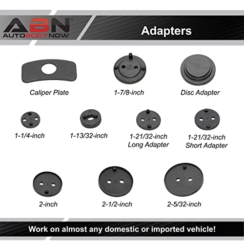 ABN Disc Brake Service Set - 32pc Universal Disc Brake Caliper Compression Tool Set for Pad Piston and Line Adjustment