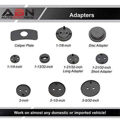 ABN Disc Brake Service Set - 32pc Universal Disc Brake Caliper Compression Tool Set for Pad Piston and Line Adjustment