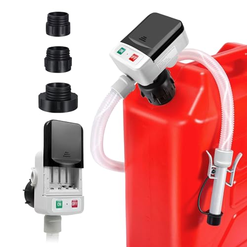 Portable Electric Fuel Tank Siphon Hose Transfer Pump with Nozzle Battery Powered Operated, Gas Cans for Gasoline, Diesel, Kerosene, Water and Liquid (3.2 Gallons Per Min,12LPM) (Black) - color: Black