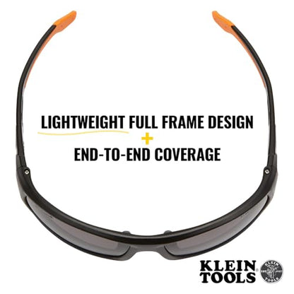 Klein Tools 60164 Safety Glasses, Professional PPE Protective Eyewear with Full Frame, Scratch Resistant and Anti-Fog, Gray Lens - style: Gray Lens
