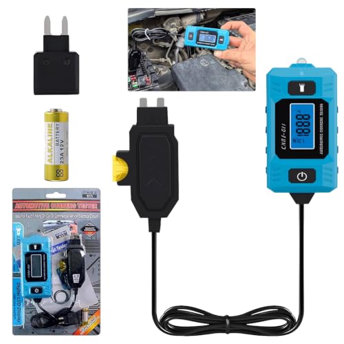Car Fuse Tester,Automotive Circuit Tester(0.01A~19.99A) with Battery | Automotive Circuit Fault Probe Tester with Led Display & Front Lighting,Max Load 20a 48v/10s for Various Vehicles