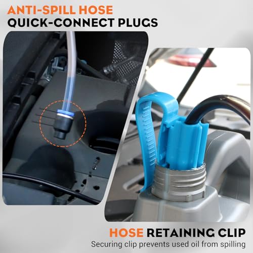 12/24V 100W Electric Oil Change Extractor Pump, Fluid Transfer Pump for Boats, Cars, RVs, Trucks, Lawnmowers - color: Orange-A