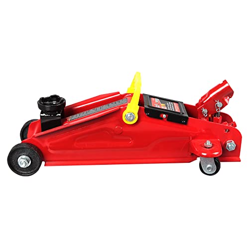 Big RED TAM82012 Torin Hydraulic Trolley Service/Floor Jack with Blow Mold Carrying Storage Case, 2 Ton (4,000 lb) Capacity, Red - style: 2 ton floor jack