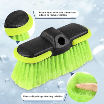 Car Wash Brush Head 8", Scrub Brush Attachment for Extension Pole, Outdoor Cleaning Tool for Window, Wall, Floor, Deck, Patio - size: 1 Pack
