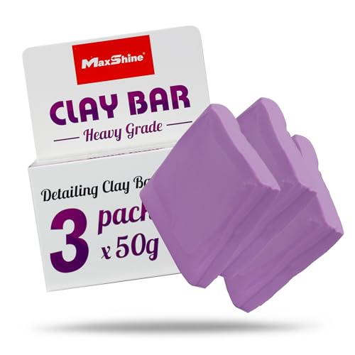 Maxshine Universal 3-Pack Magic Clay Bar – Heavy Grade 50g Car Detailing Clay for Paint, Glass, Plastic & Metal Surfaces – Removes Surface Contaminants, Overspray, Brake Dust & Road Grime - style: 3-Pack Heavy Grade