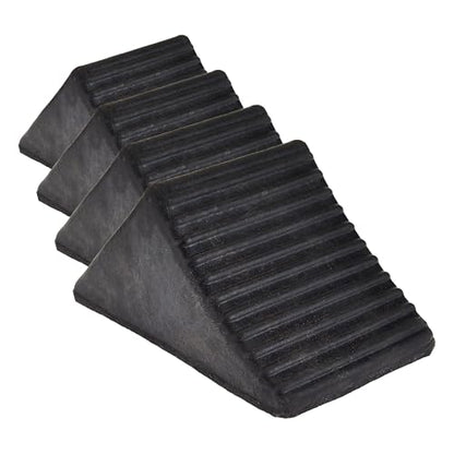 Buyers Products WC1467A Wheel Chock, Rubber, 5 x 6 x 5 Inch, Ideal for Utility Vehicles and Trailers, Reinforced Rubber Design for Durable Continued Use, Black (Pack of 4) - size: 1 Count (Pack of 4)