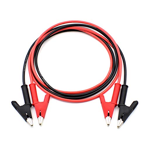 14 Gauge Jumper Wires Alligator Clips to Alligator Clip Heavy Duty Silicone Test Leads Set 2Pcs 39"/1m - color: 2Pcs-3.3ft