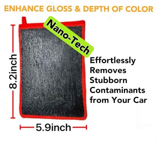 Biodison & Lee 1 Pcs Clay Mitt for Car Detailing - Fine Grade Clay Bar Mitts,Synthetic Clays Mit to Remove Paint Overspray, Water Spots, Tree Sap, Rail Dust from Paint, Glass, Plastic Surfaces