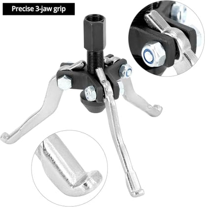 3 Jaw Gear Bearing Slide Hammer Puller Set - Universal Internal & External Gear & Pulley Puller for Automotive Maintenance, Efficiently Removes Gears, Bearings, Grease Retainers, Oil Seals