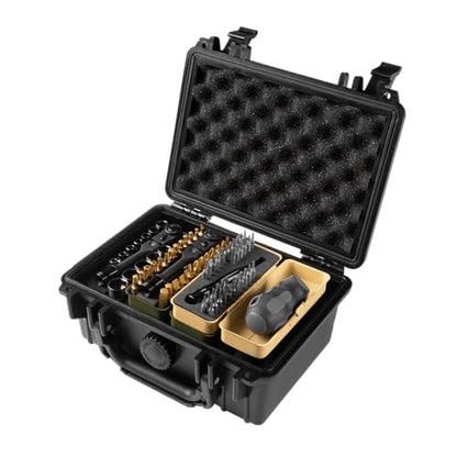 KESI Tool 77-Piece Torx bit Set Fully Armed Set with Waterproof Camera Hard Protective Case with 29-Piece 1/4" Multi Function Bits Set & 13-Piece 1/4" Spline Set & 35-Piece Precision Bits Set (Black) - size: 77PC Full Gear Set with Black case