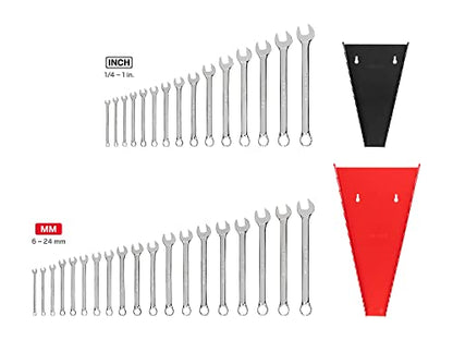 TEKTON Combination Wrench Set, 34-Piece | WCB91301 - size: 34-pc. (1/4-1 in., 6-24 mm), style: Rack