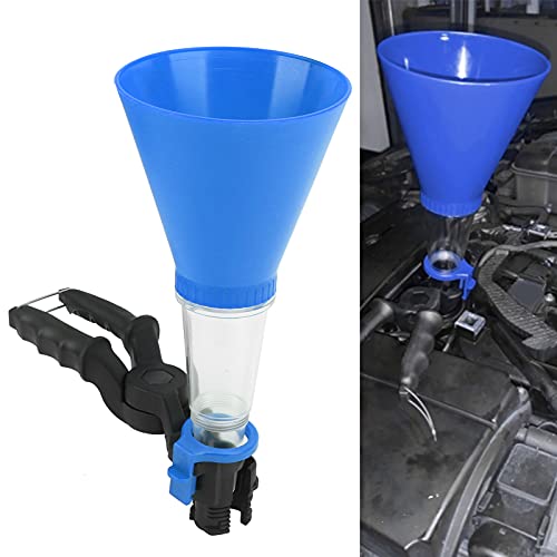 Engine Oil Funnel Kit, 3Pcs Universal Anti Static Engine Oil Funnel Tool, Spill Proof Labor Saving Automotive Funnels Set for Car, Easy to Use 1 Person Design (Blue) - color: 2#
