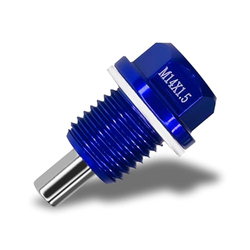 M14×1.5 Car Magnetic Oil Drain Plug Removal Tool, Aluminum Alloy Oil Pan Sump Drain Nut Bolt Screw Repair Kit for Most Ford, GM, Hyundai, KIA and Accord, Civic, Pilot, Odyssey (Blue) - color: Blue